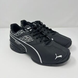 Puma Tazon 6 Wide Fracture FM Black White Athletic Mens Sneakers Size 8.5